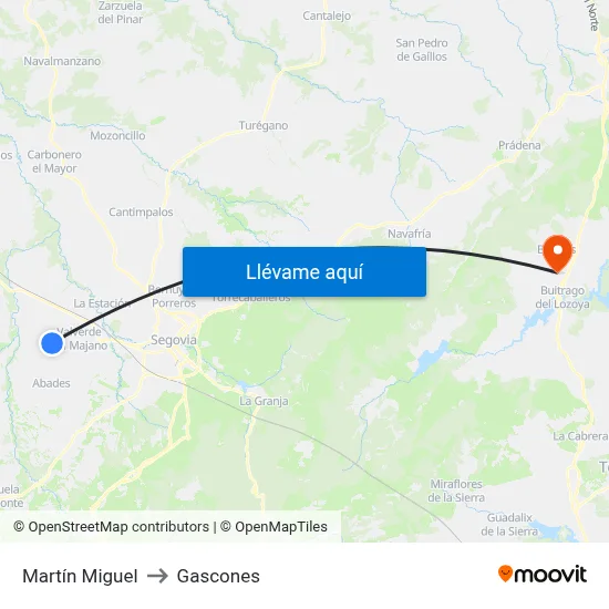 Martín Miguel to Gascones map