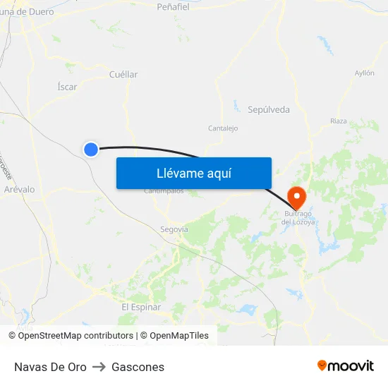 Navas De Oro to Gascones map