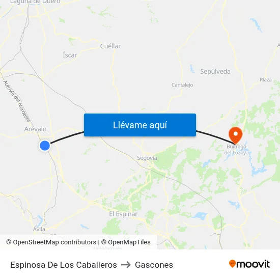 Espinosa De Los Caballeros to Gascones map