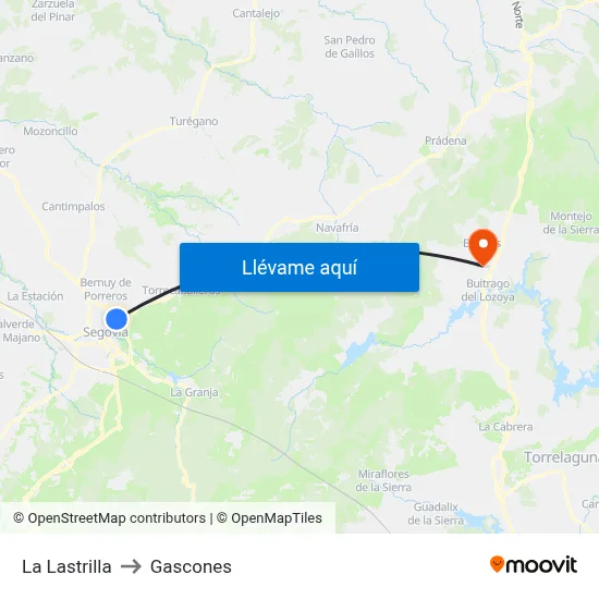 La Lastrilla to Gascones map
