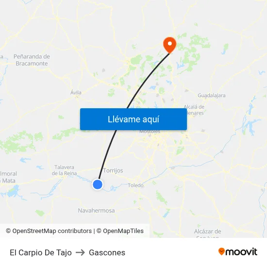 El Carpio De Tajo to Gascones map