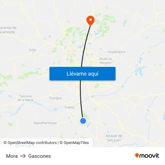 Mora to Gascones map