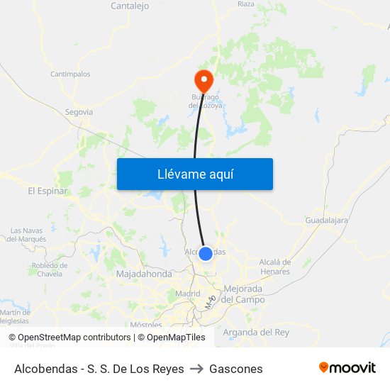 Alcobendas - S. S. De Los Reyes to Gascones map