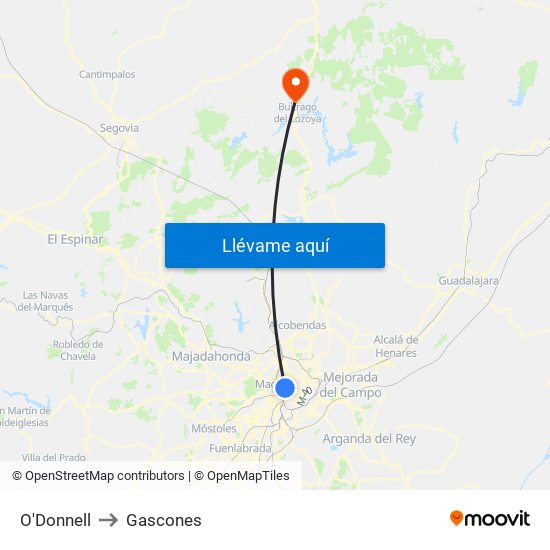 O'Donnell to Gascones map