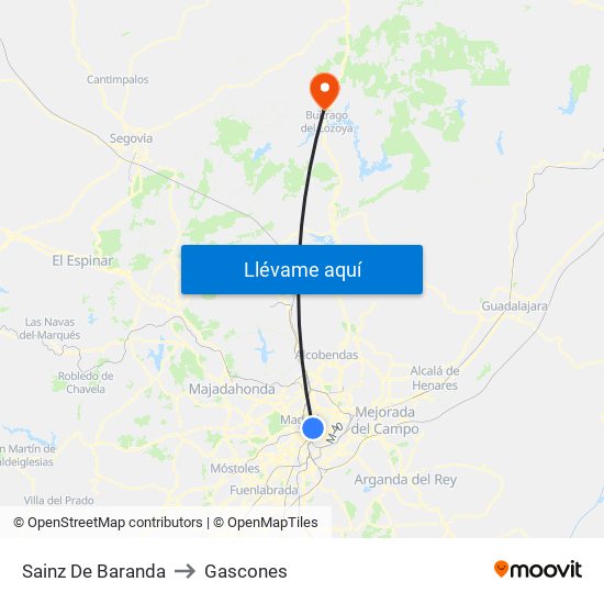 Sainz De Baranda to Gascones map