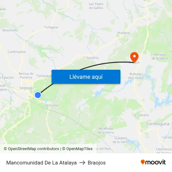 Mancomunidad De La Atalaya to Braojos map