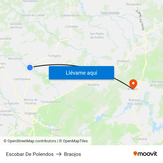 Escobar De Polendos to Braojos map