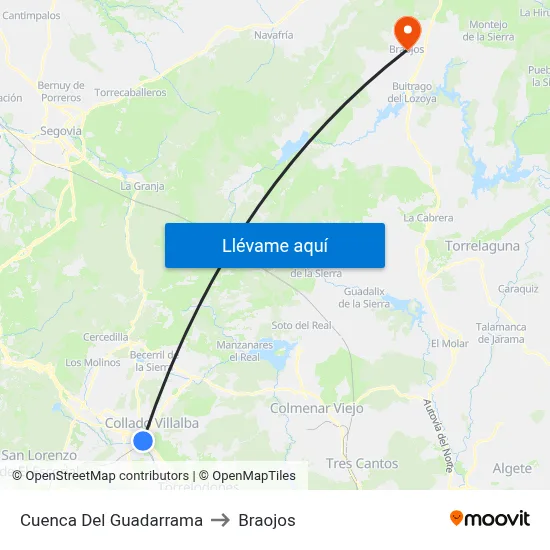 Cuenca Del Guadarrama to Braojos map