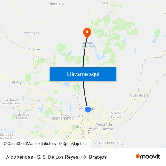 Alcobendas - S. S. De Los Reyes to Braojos map
