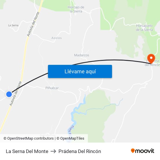 La Serna Del Monte to Prádena Del Rincón map