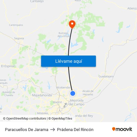 Paracuellos De Jarama to Prádena Del Rincón map