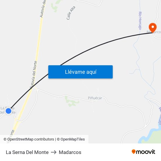 La Serna Del Monte to Madarcos map