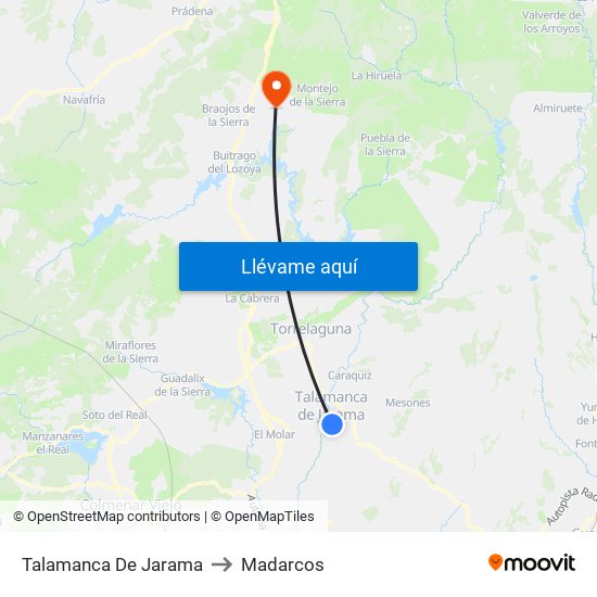 Talamanca De Jarama to Madarcos map