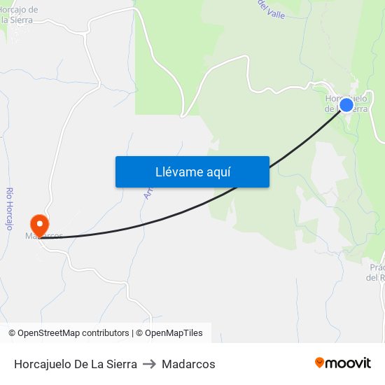 Horcajuelo De La Sierra to Madarcos map