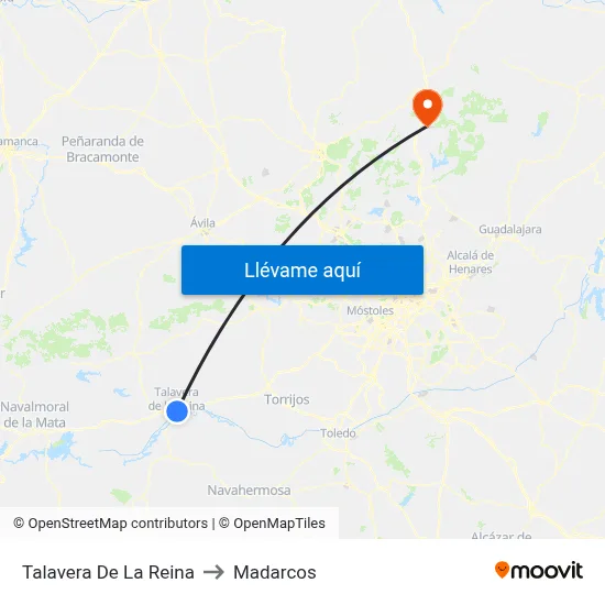 Talavera De La Reina to Madarcos map