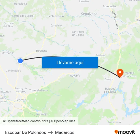 Escobar De Polendos to Madarcos map