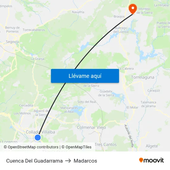 Cuenca Del Guadarrama to Madarcos map