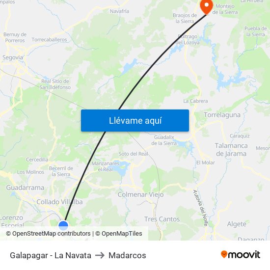 Galapagar - La Navata to Madarcos map