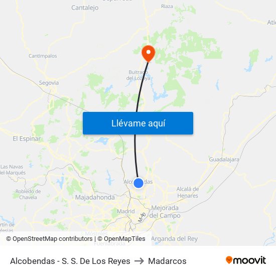 Alcobendas - S. S. De Los Reyes to Madarcos map