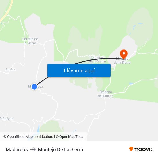 Madarcos to Montejo De La Sierra map