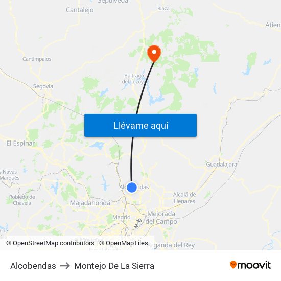 Alcobendas to Montejo De La Sierra map