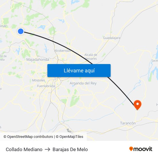 Collado Mediano to Barajas De Melo map