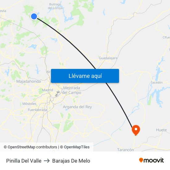 Pinilla Del Valle to Barajas De Melo map