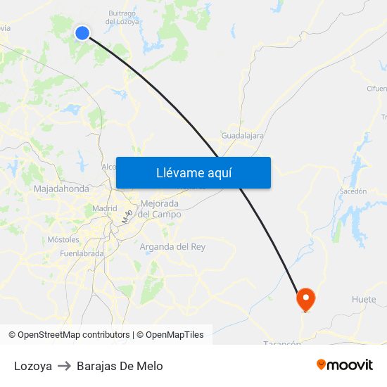Lozoya to Barajas De Melo map