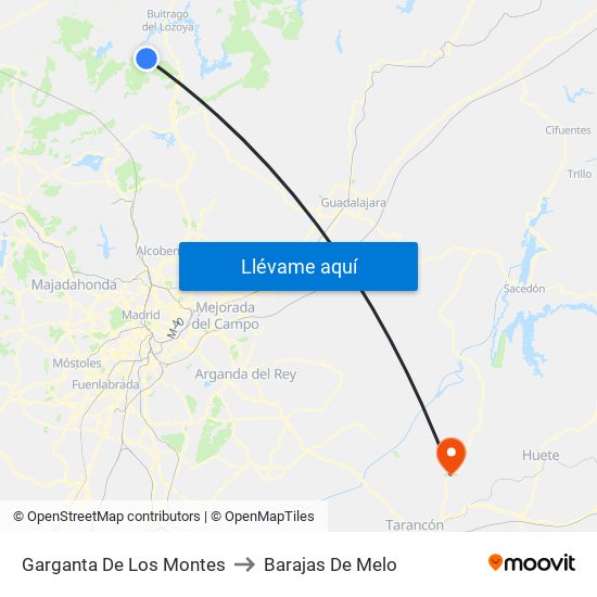 Garganta De Los Montes to Barajas De Melo map