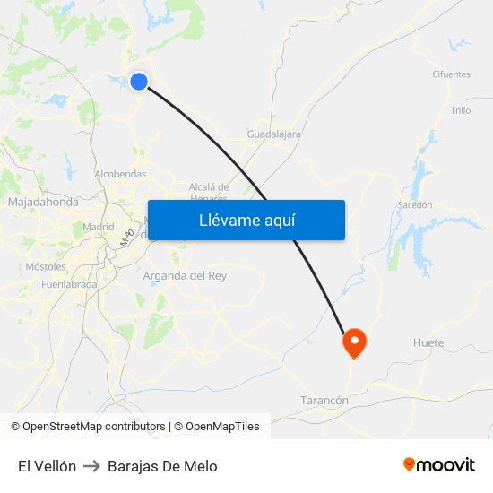 El Vellón to Barajas De Melo map