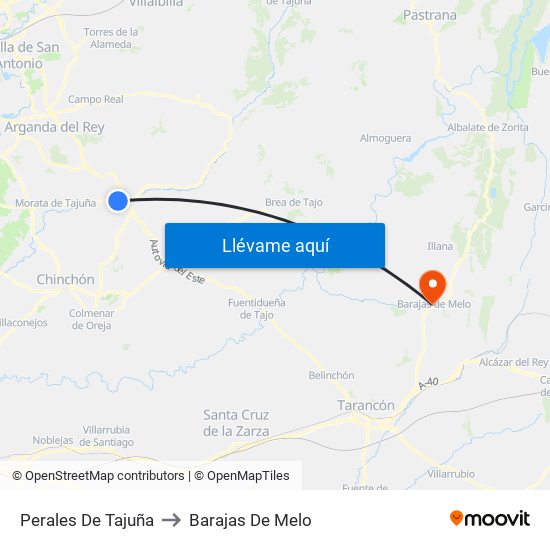 Perales De Tajuña to Barajas De Melo map