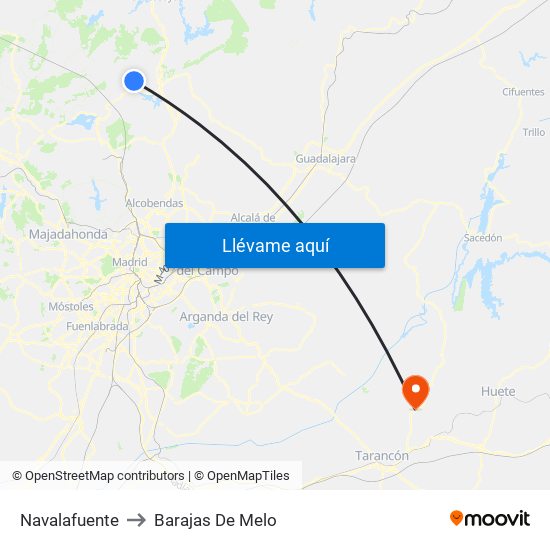 Navalafuente to Barajas De Melo map