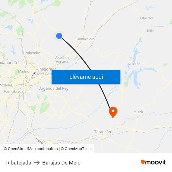 Ribatejada to Barajas De Melo map