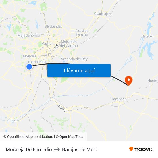 Moraleja De Enmedio to Barajas De Melo map