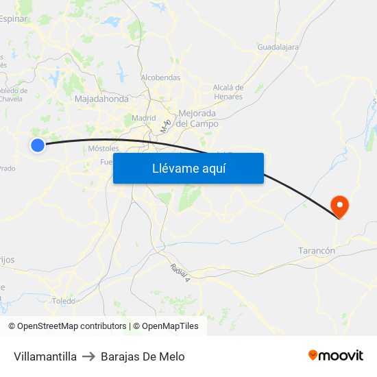 Villamantilla to Barajas De Melo map