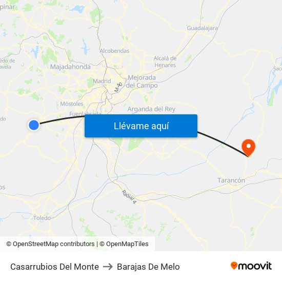Casarrubios Del Monte to Barajas De Melo map