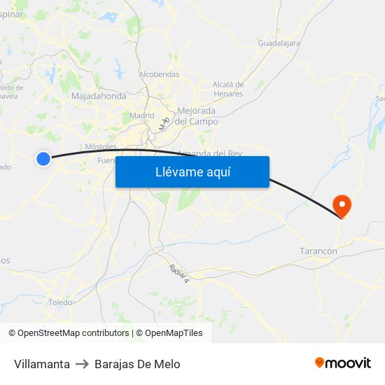 Villamanta to Barajas De Melo map