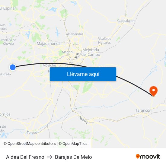 Aldea Del Fresno to Barajas De Melo map