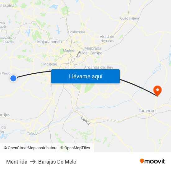 Méntrida to Barajas De Melo map