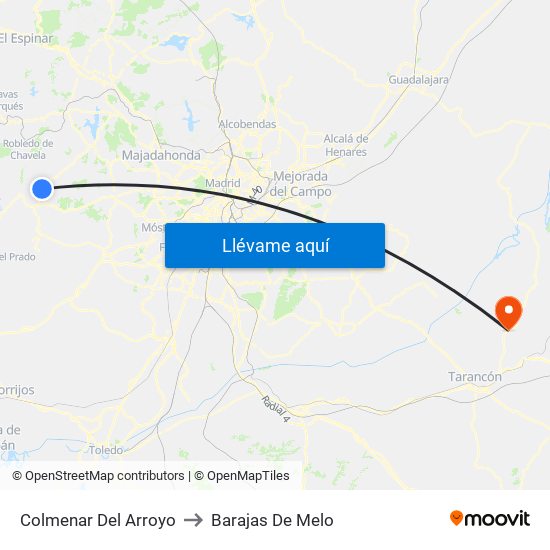 Colmenar Del Arroyo to Barajas De Melo map