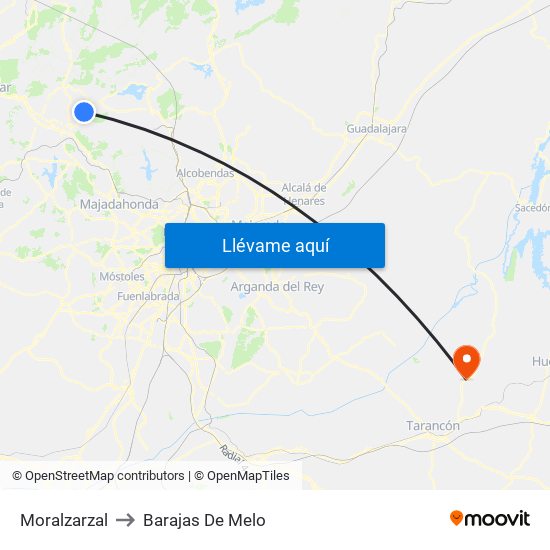 Moralzarzal to Barajas De Melo map