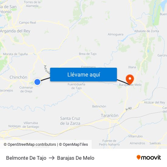 Belmonte De Tajo to Barajas De Melo map
