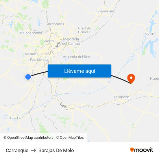Carranque to Barajas De Melo map
