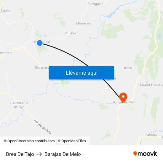 Brea De Tajo to Barajas De Melo map