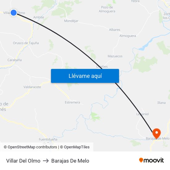 Villar Del Olmo to Barajas De Melo map