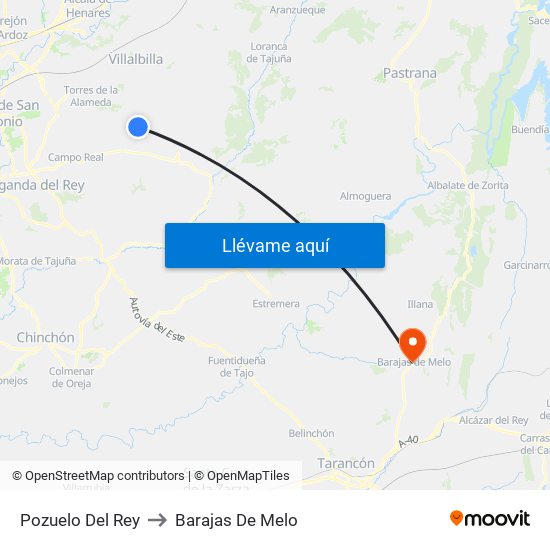 Pozuelo Del Rey to Barajas De Melo map
