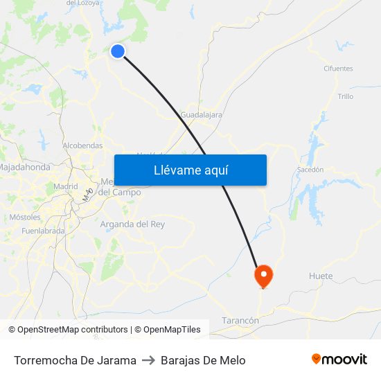 Torremocha De Jarama to Barajas De Melo map