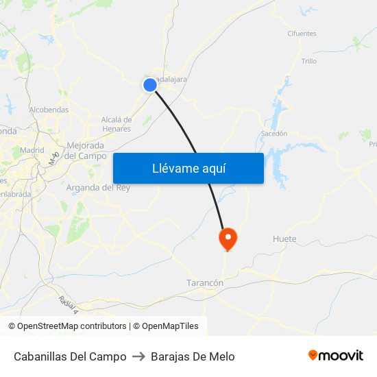 Cabanillas Del Campo to Barajas De Melo map