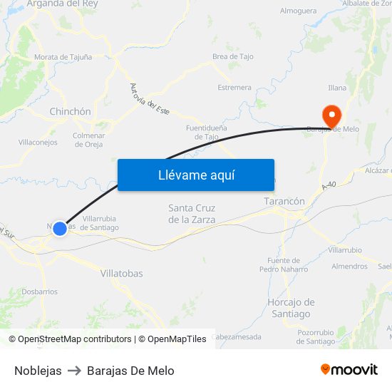 Noblejas to Barajas De Melo map