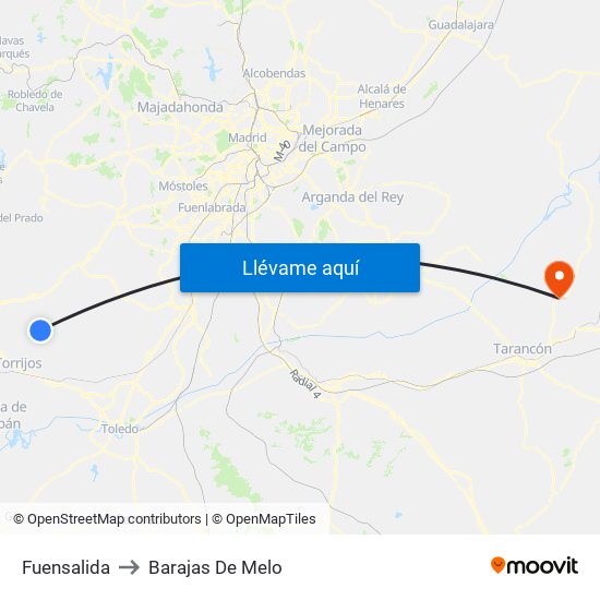 Fuensalida to Barajas De Melo map